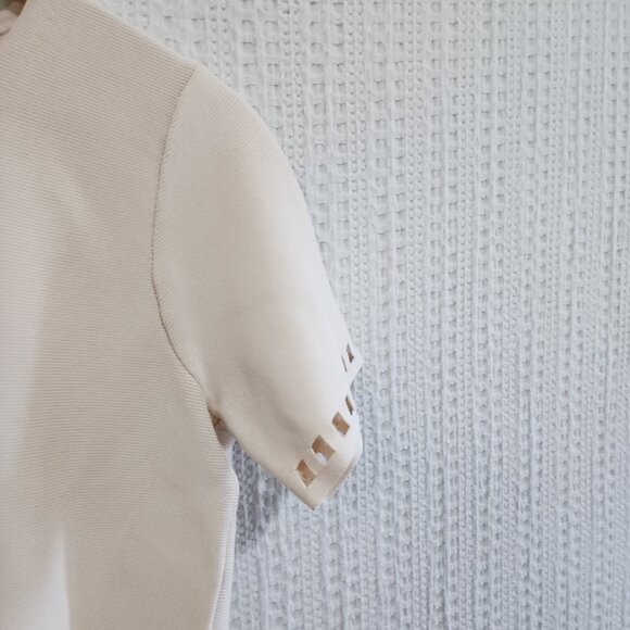 Rachel Roy Women's Triangles & Rectangles Crop Top Blouse Off-White Size Large - Picture 8 of 14